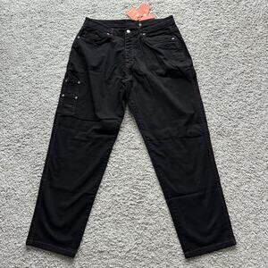 Men's YoungLA 611 UtilityCarpenter Jeans, XL, NWT, Black/Red